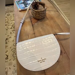 Kate spade croc cross body bag. Tan